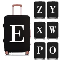 Luggage Protective Cover White Letters Print Travel Accessories Elastic Luggage Dust Trolley Case Apply To 18''-28'' Suitcase 1