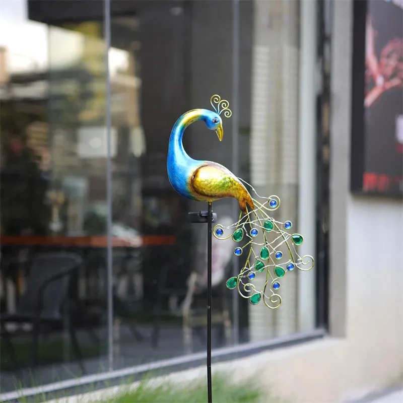 Solar Powered LED Lawn Light Peacock Waterproof Fairy Garden Decor Lamp For Pavilion Yard Landscape Garden Lawn Lights J1E6