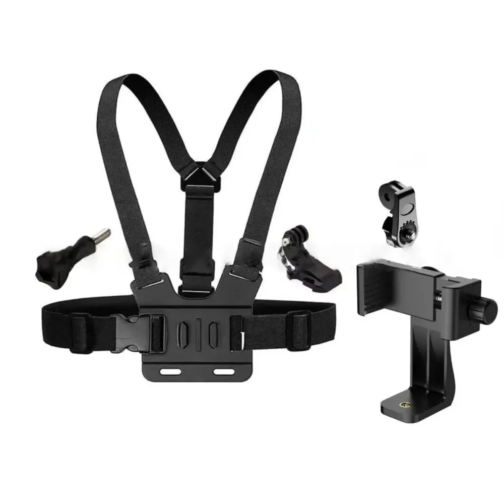 Adjustable Chest Strap Phone Holder – Hands-Free Smartphone Mount for Running, with Flexible Ball Joint&Comfort Strap