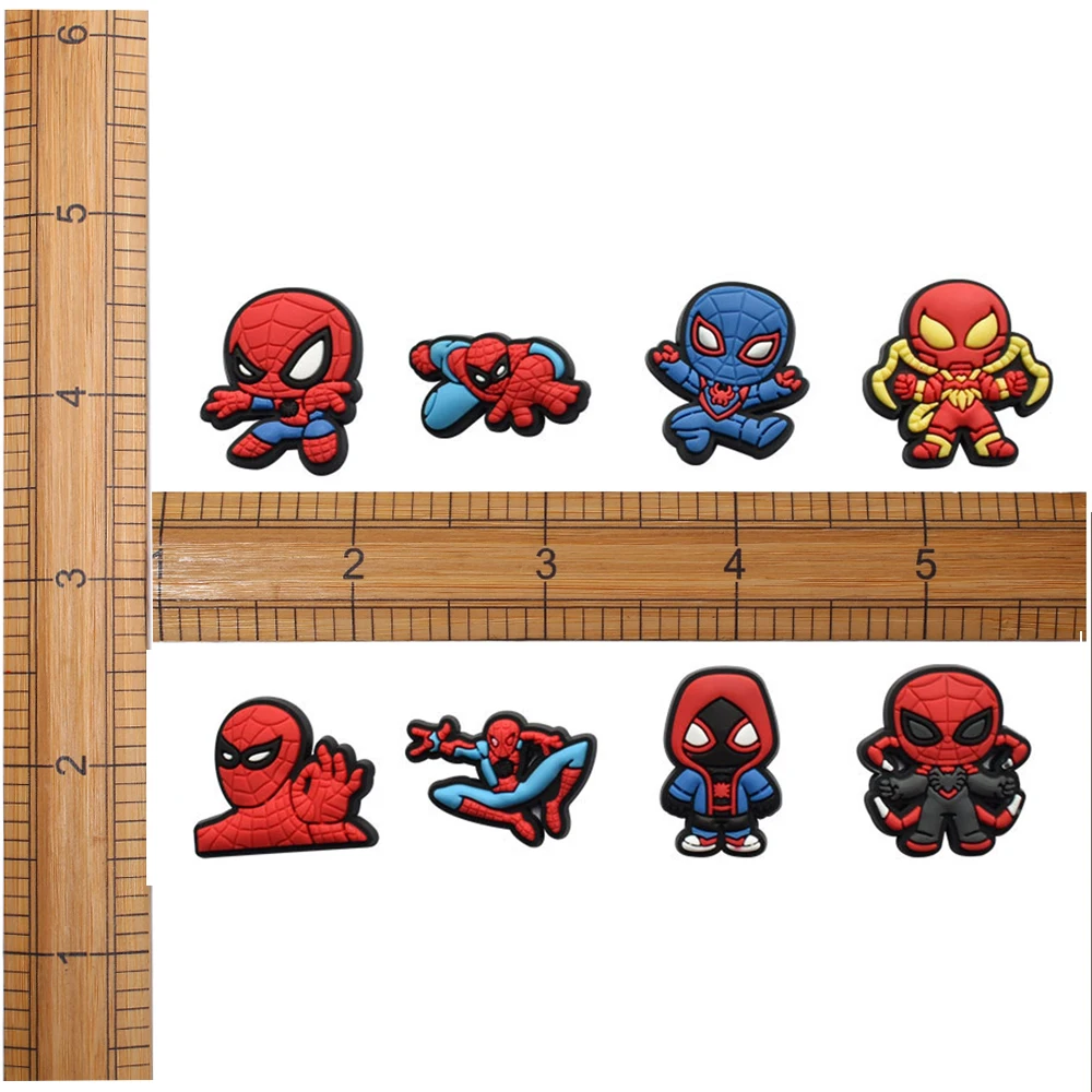 Single Sale 1pcs Spiderman PVC DIY Shoe Crocs Decorations Charms