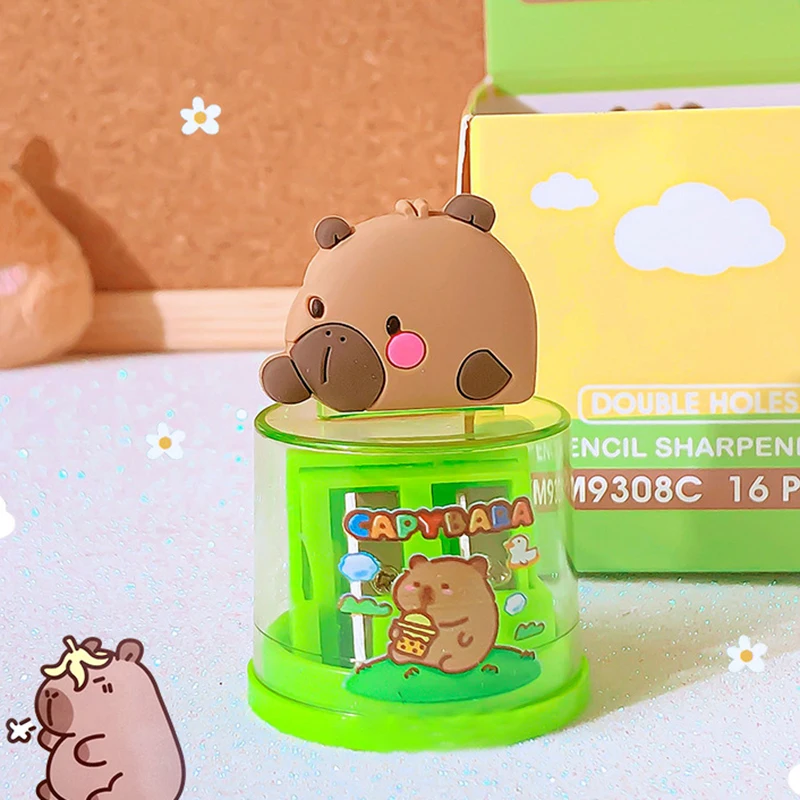 Kawaii Portable Capybara Pencil Sharpener Creative Cartoon Pencil Sharpener Office School Supplies Student Stationery Gifts pencil sharpener