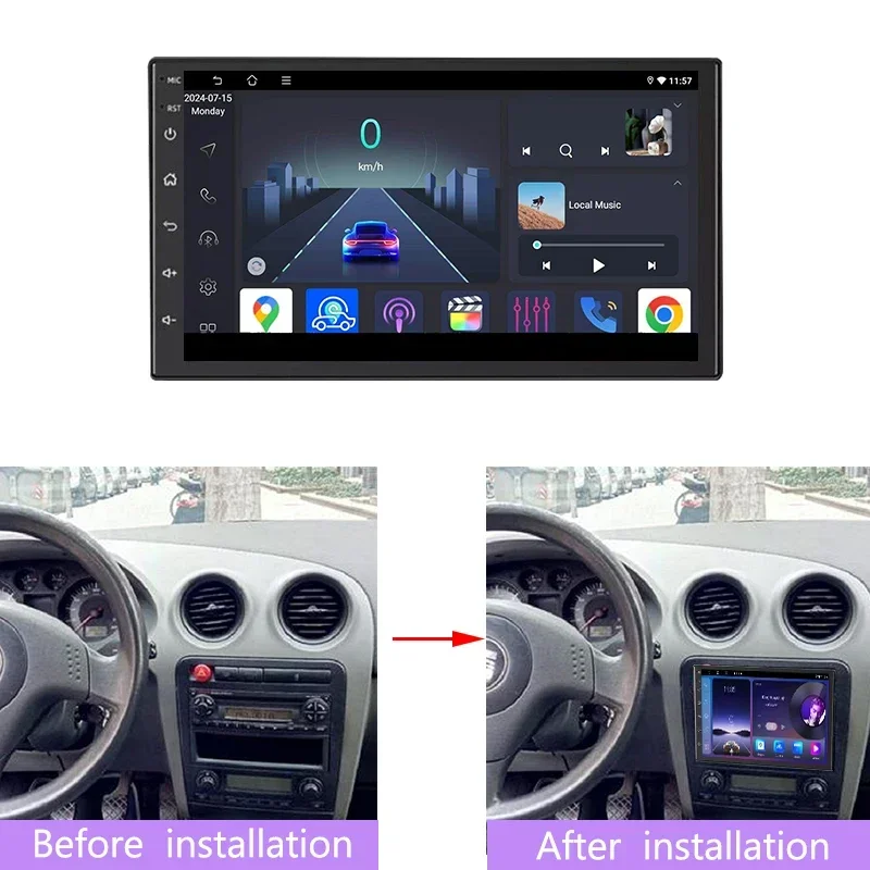 Radio para Auto VW Seat IBIZA III 2002-2008, Android 15, Auto Carplay, Pantalla de 7 Pulgadas, Doble DIN, Radio con Espejo, Reproductor Multimedia, Video, GPS 3