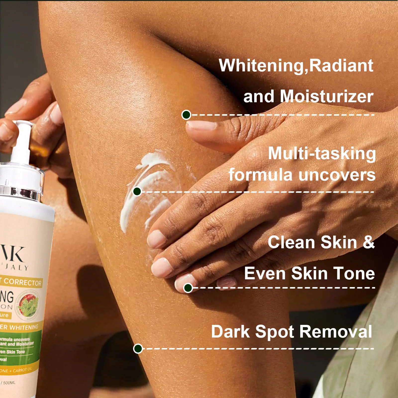 WK JALY Glow Booster Whitening Body Lotion, With Glutathione, Remove Dark Spots, Melanin, Even Skin Tone Cream for All Skin Type