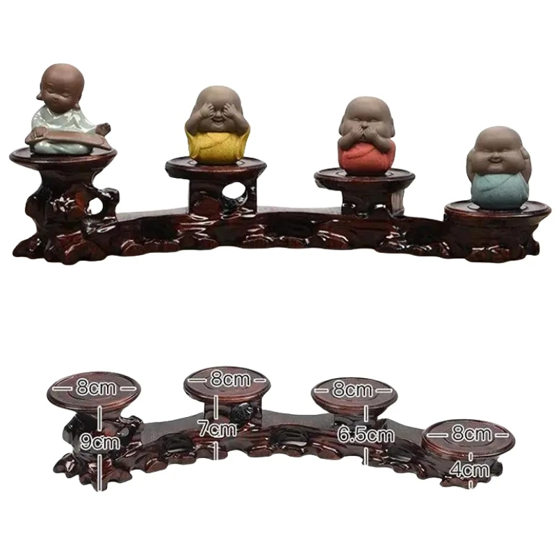 Miniatur Holz Basen Figur Display Stand Vase Blumentopf Halter Kaffee Tee Sets Sockel Bonsai Pflanzen Rack Hause Dekoration