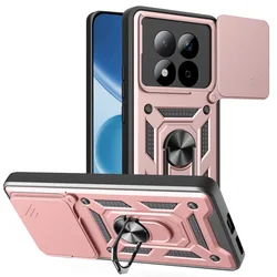 Enhanced Protective Armor Hybrid Case with Metal Ring Holder for Redmi note 15 Pro 4G (Rose Gold)