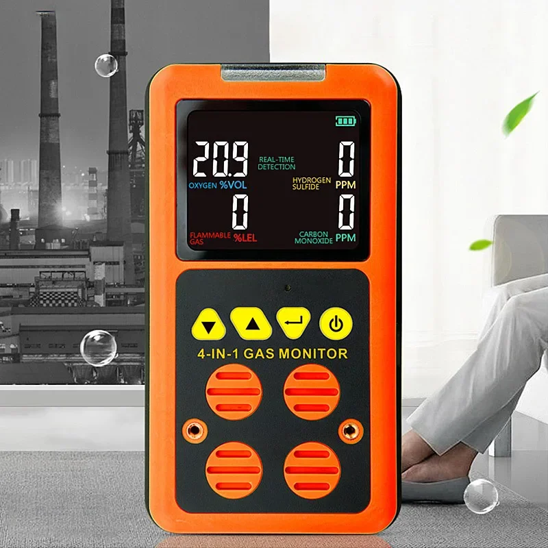 

4 in 1 Multi Gas Detector Gas Monitor Oxygen O2 Hydrogen Sulfide H2S Carbon Monoxide CO Combustible