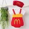 0-3T Ins Baby Romper with Hat Boys Girls French Fries Onesie M Cartoon Newborn Infants Cotton Clothes Baby's Photography Outfit 3
