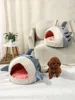 Dog Bed Winter Warm Semi-enclosed Big Mouth Shark Dog Kennel Cat Pad Pet Supplies Comfortable Cat House Sleep Bag Dropshipping 3