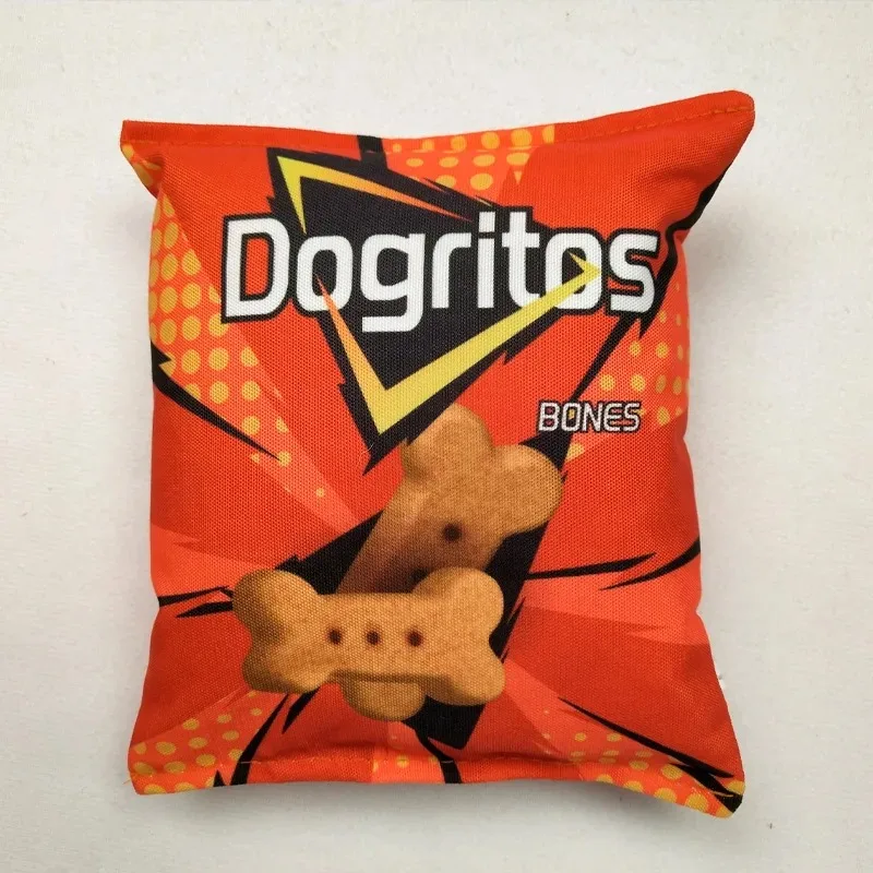 Funny Dog Toys Crisps Plush Filled Pets Squeaky Chew Bite-resistant Sounding Paper Toys Small Medium Pets Supplies Accessories 4