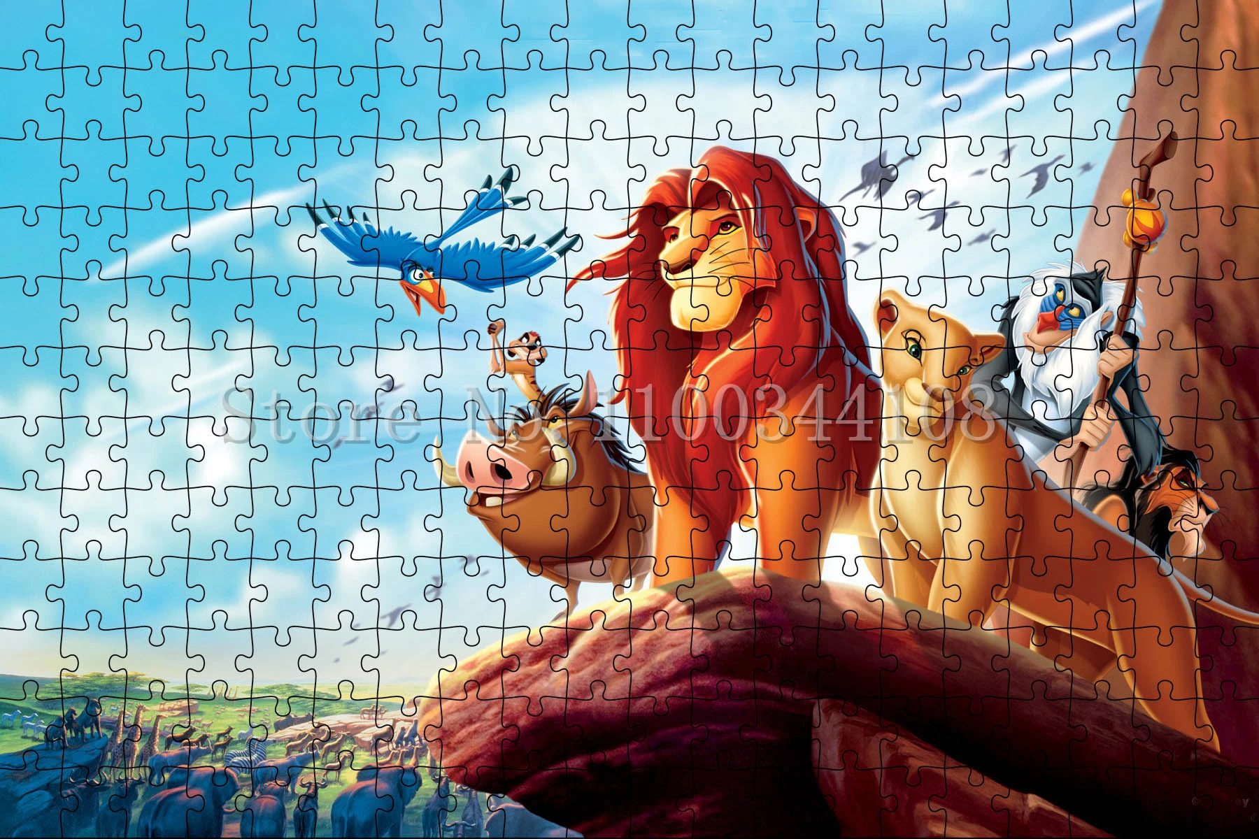 Puzzle 1000 pezzi Fantasy Lion in legno per adulti, gioco