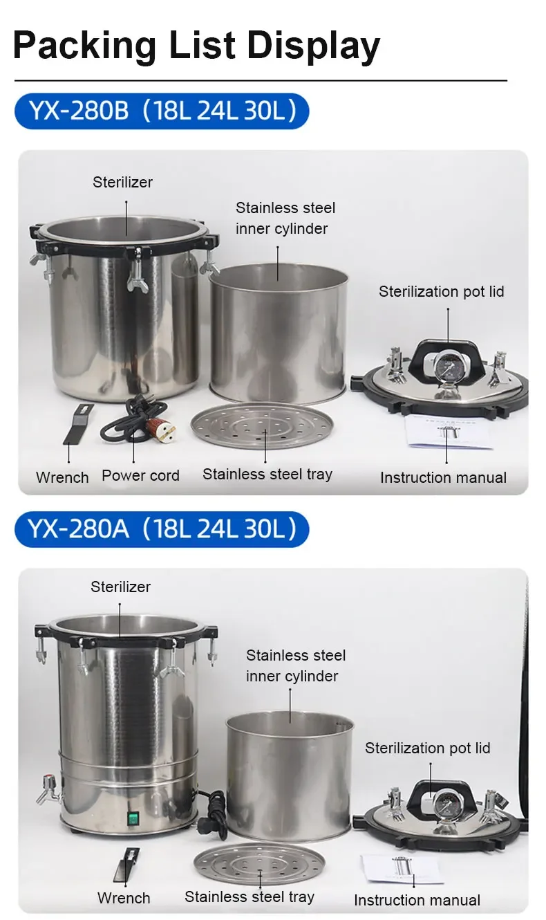 Digital Display Automatic Autoclave Sterilizer Overpressure Self-venting Labs Po