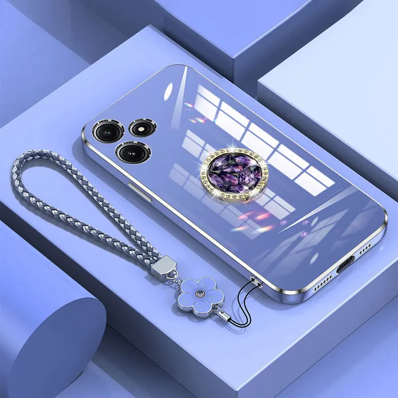 Luxurious Diamond Holder Case with Lanyard Stand Ring
