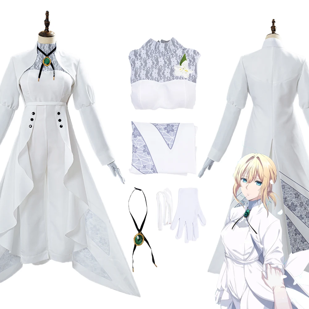 

Anime Violet Evergarden Cos Violet Cosplay Costume Outfit Fantasy Dresses Halloween Carnival Suit Accessories For Girls Roleplay