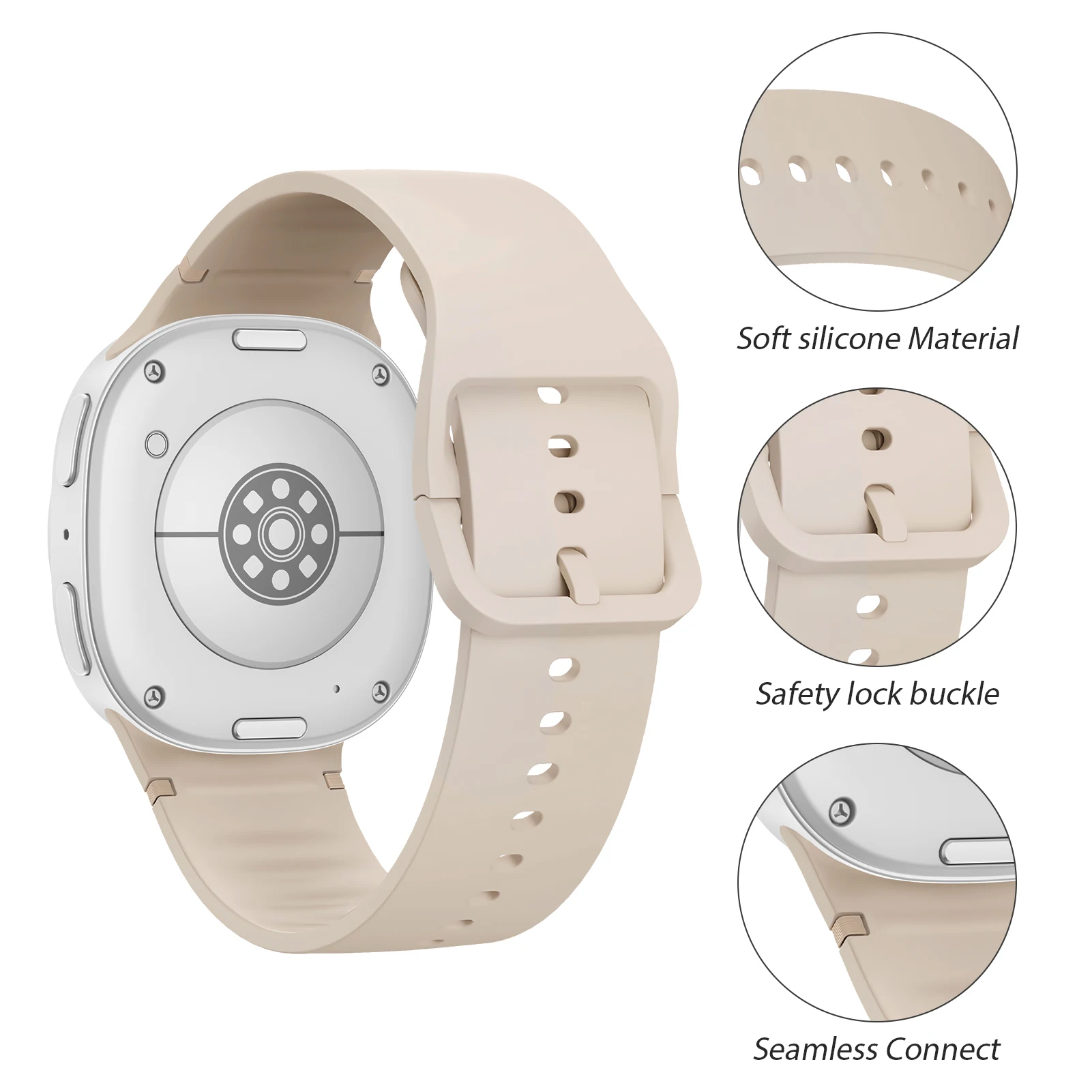 Silicone Sport Loop Bracelet Watchband Strap