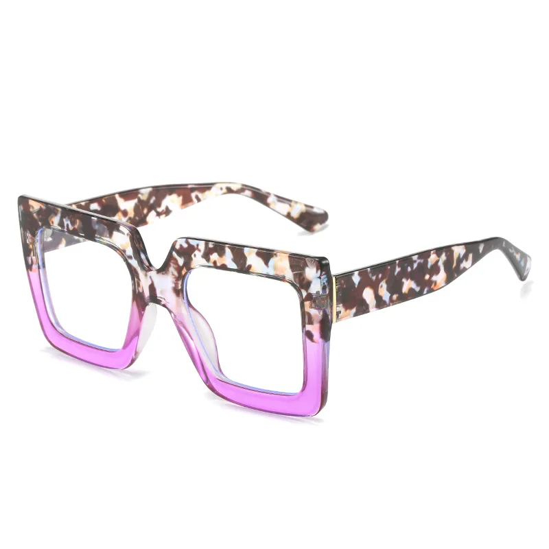 Vibrant Oversized Square Black Eyeglasses with Clear Lenses