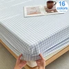 New Pre-Washed Fitted Sheet 1Piece- Classic Plaid Design, Ultra-Soft Microfiber Fabric, Breathable Mattress Cover -Easy Care 1