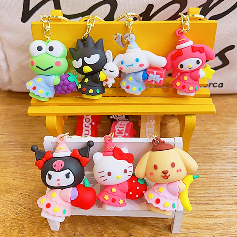 Kawaii Sanrioed Gift Series Portachiavi Hello Kitty Cinnamoroll My Melody Kuromi Keroppi Xo Portachiavi Portachiavi Auto Ciondolo Borsa