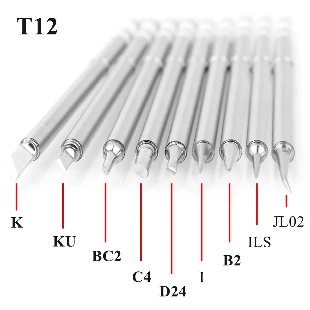 T12 Soldering Solder Iron Tips T12 Series Iron Tip For Hakko FX951 STC AND STM32 OLED Soldering Station Electric Soldering Iron