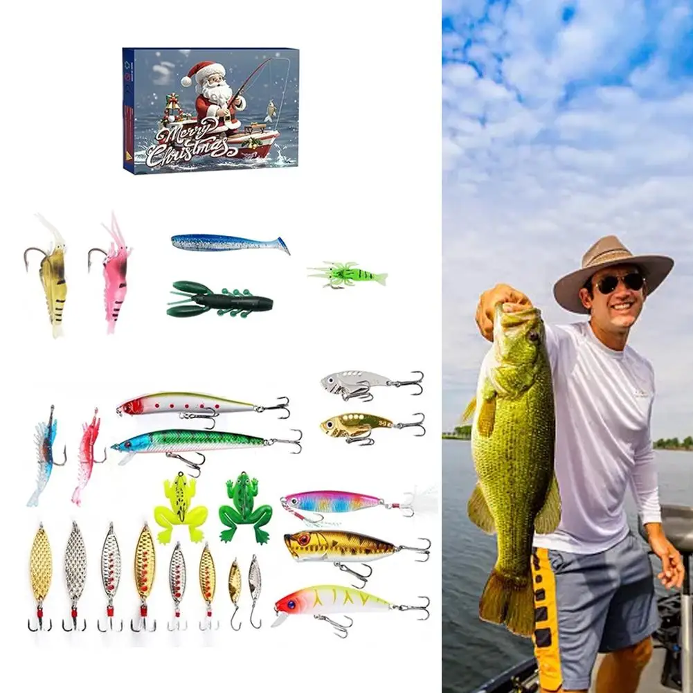 Fishing Tackle Advent Calendar 24 day Christmas Advent Calendar Fishing Tackle Box Creative Christmas Gifts Countdown