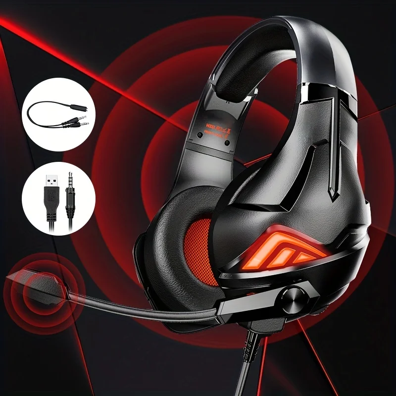 WiredGamingHeadphonesOverEarHeadsetWithMicrophoneNoise