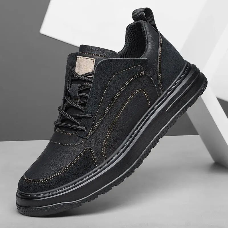 Men's New Invisible Height Increasing Shoes 8cm Breathable Trendy Sports Shoes British Casual Sneakers Comfort Large Size 36-47