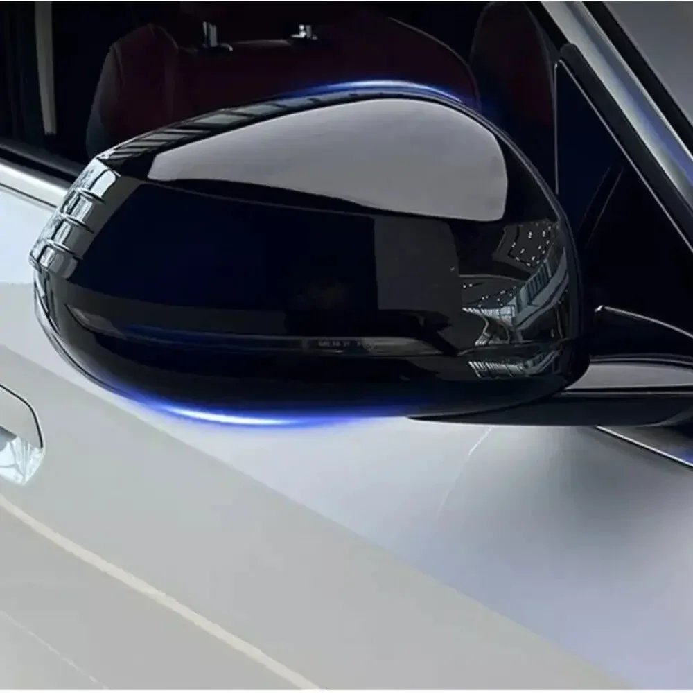 LHD BMW X1 IX1 X2 IX2 U11 U12 U10 2023 2024용 2PCS 사이드 미러 커버 윙 캡 도어 트림 자동차 장식 액세서리