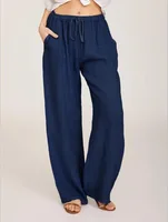 Summer and Autumn New Casual Women's Wear in Europe, America, and Europe Large Loose Cotton Hemp Casual Pants - Image 3
