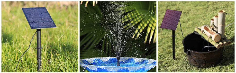 AISITIN Solar Water Pump Kit, 10W Solar Powered Water Fountain