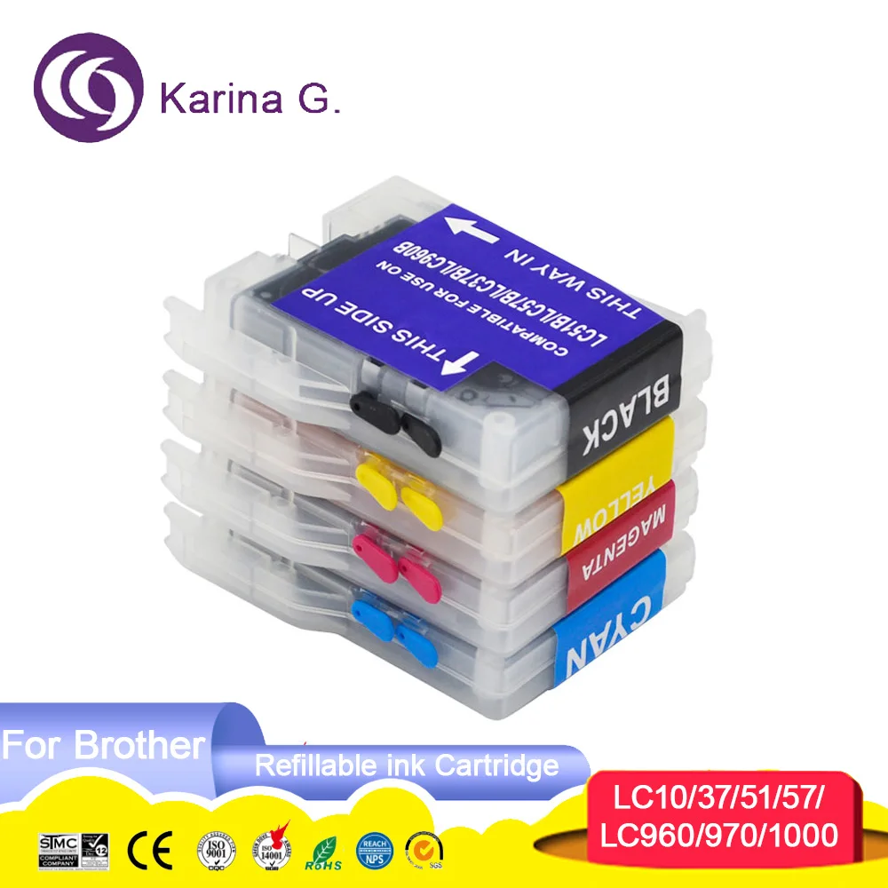 For LC10 LC37 LC51 LC57 LC960 LC970 LC1000 Refillable ink cartridge for DCP-130