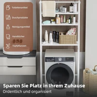 Étagère moderne pour machine à laver, étagère de toilette, étagère de salle de bain avec 3 niveaux, étagère gain de place au-dessus des toilettes, support de rangement multifonctionnel, robuste, étagère suspendue 2