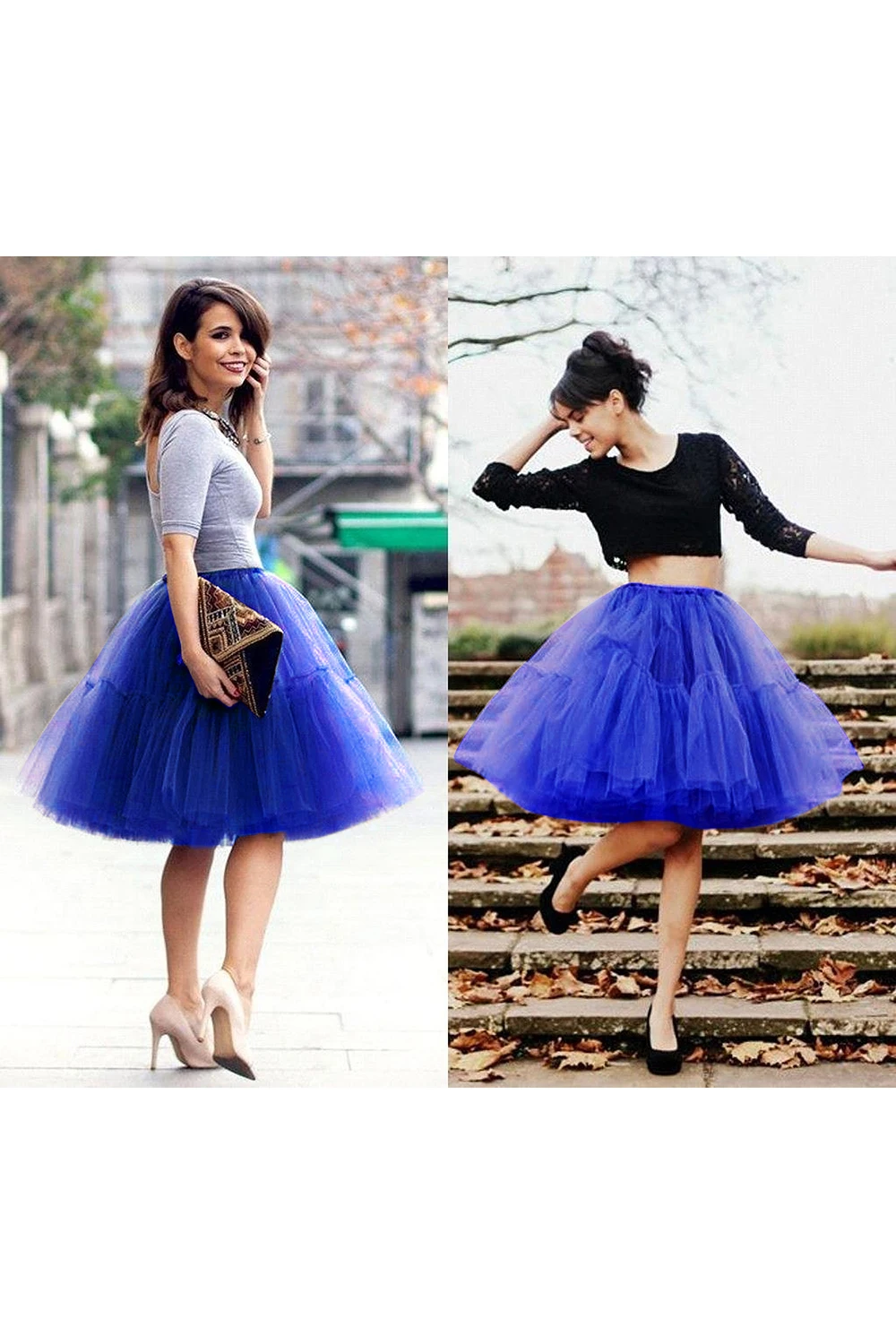 Erwachsener Tutu Braut Midirock Elastische Taille Damen Tüllrock Puffy Petticoat 6 Schichten Damen Abschlussball Party Abendkleid – Detail 6
