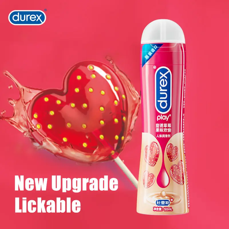 Durex Lubricant for Sex Strawberry 50ml Intimate Lubrication Moisturizing Lubricator Gel Couple Edible Lube 18 Adult Sex Product