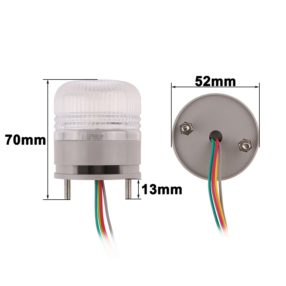 Red Yellow Green 3in1 Flashing Signal Warning Light DC12V24V LED Indicator Lamp With Buzzer /No sound Small Security Alarm Light strobe warning light