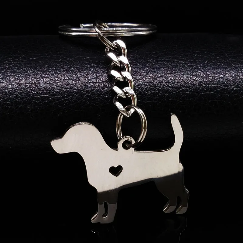 Silver Labrador Dog Key Ring