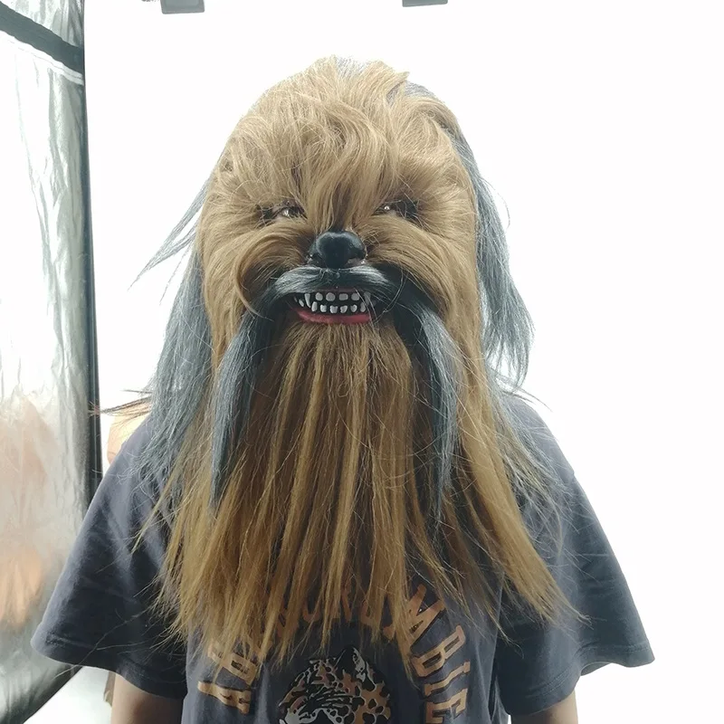 

Halloween Party Anime Cosplay Mask Latex Mask Helmet Adult Mouth Movable Mask Accessories Props Chewie Plush Animal Ape Man Mask