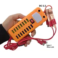 1Pcs 12V 24V To 5V 3.4A 16USB Port Power Adapter With Battery Clip For Charging Cell Phone Emergency USB Power High Efficiency - Image 6