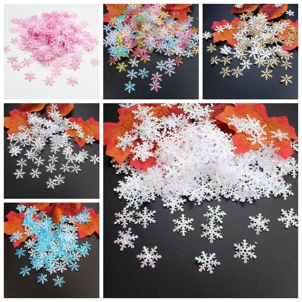 Multi-color Christmas Snowflakes Confetti Glitter DIY Artificial Snowflakes 1.5cm/2cm/3cm Snowflake Sequins Party christmas ornaments winter snow decoration