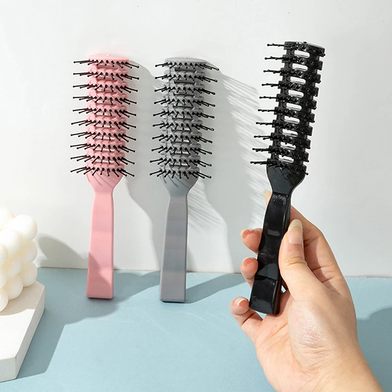 Men Plastic Vent Hair Brush Anti-static Comb Hairdressing Salon Barber Curly Hair Care Wig Styling Tool Comb Brush Massage Tool 5