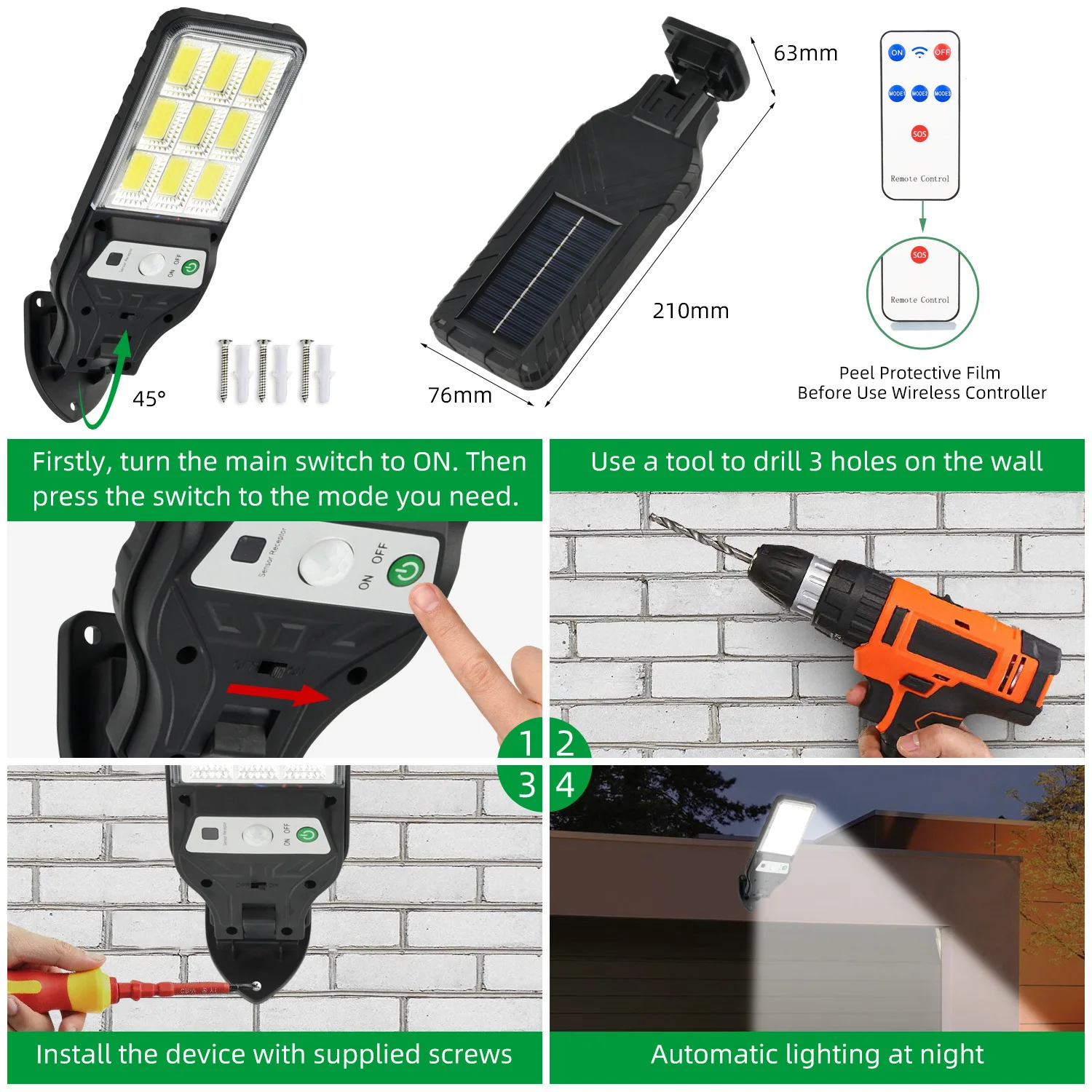 Solar LED Motion Wall Lamp 6