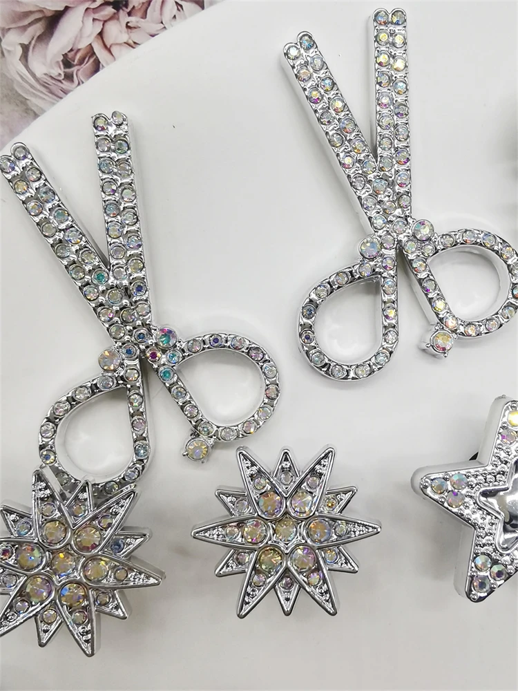 14-teiliges Set Harz-Sternketten-Schuhcharms Zubehör Sternförmige Clogs-Schuhschnallen Dekorationen Abnehmbare Scheren-Dollar-Schuhclips – Detail 9