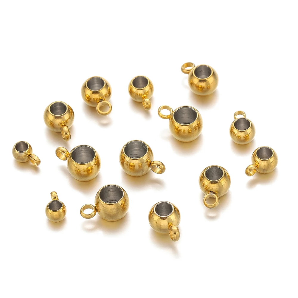 

20Pcs Stainless Steel Big Hole Spacer Loose Beads for Diy Jewelry Bracelets Findings Necklaces Making Accessorie Wholesale
