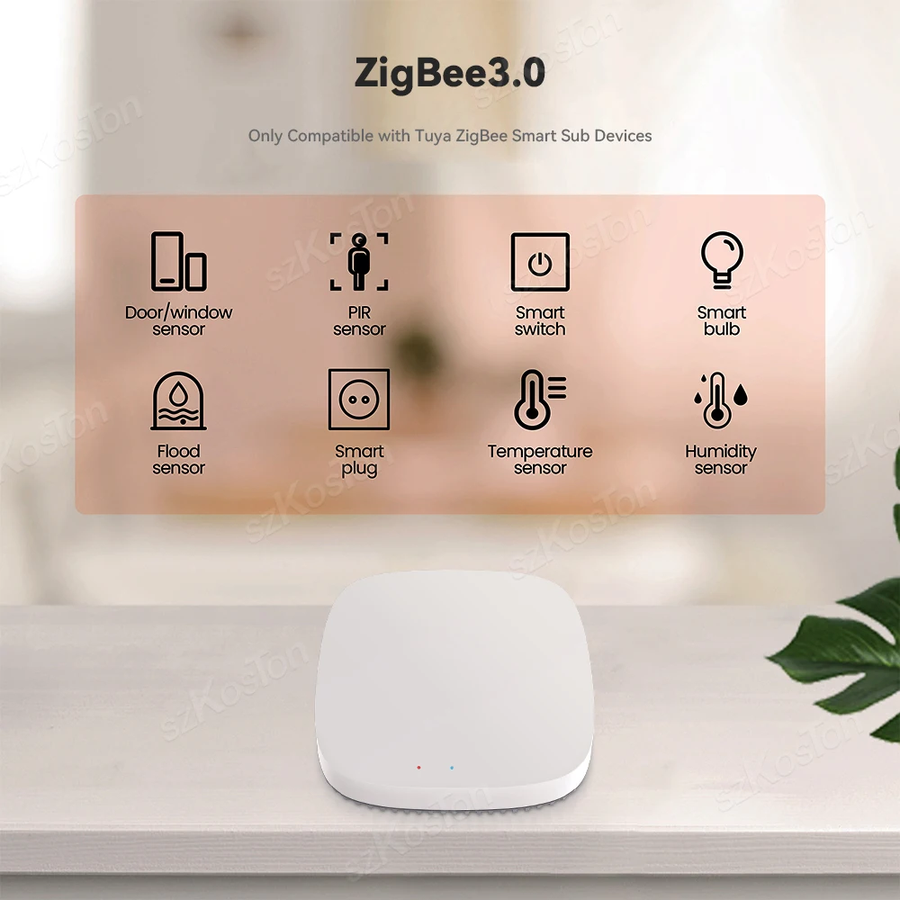 Tuya Smart Wired / Wireless Zigbee 3.0 Gateway Hub Bridge Smart Life APP Automation Device Voice Remote Control for Alexa Google zigbee gateway smart gateway