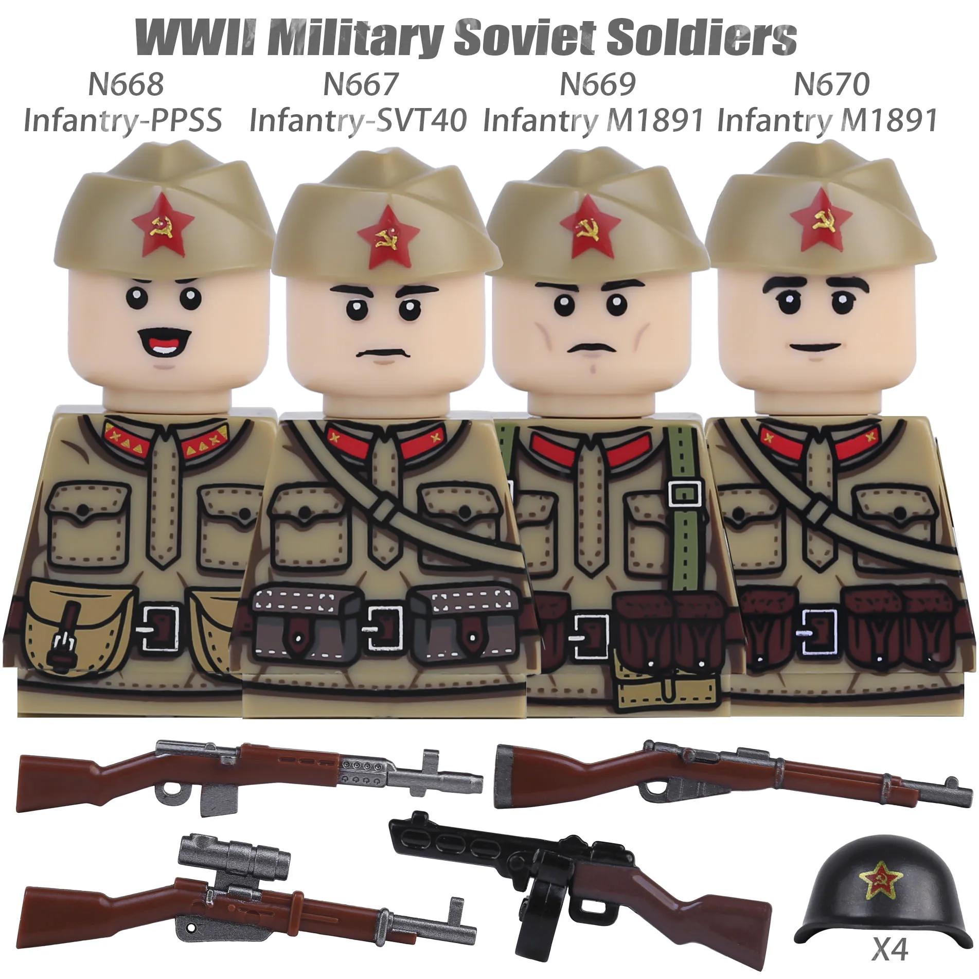 WW2 Winter Soldiers Building Block Set - Military Figures & Weapons Collection