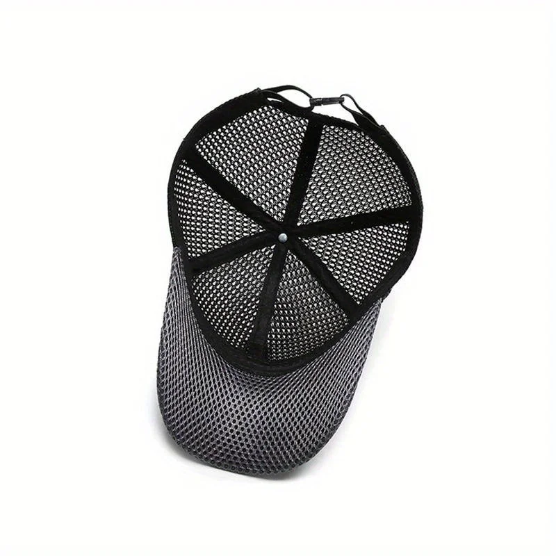 Sommer-Baseballkappe mit UV-Schutz, Sonnenschutzkappe, atmungsaktives Mesh, Outdoor-Wander- und Angelkappe, verstellbare Snapback-Sonnenkappe – Detail 8