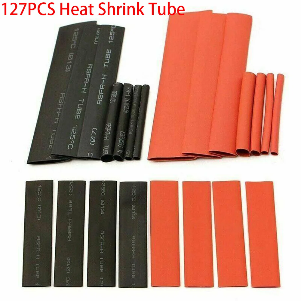 127pcs Auto elektrische Kabel Heat Shrink Tube Schlauch Wrap Sleeve sortiert 7 Größen
