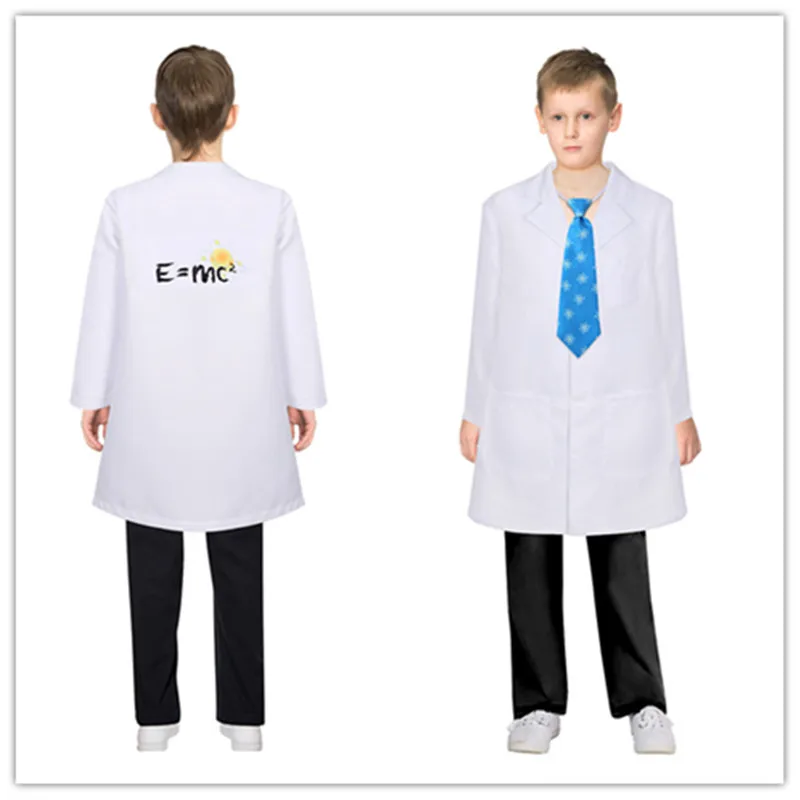 

Kids Children Physicist Scientist Cosplay Costume Boys Shirt Coat Necktie Outfits Halloween Carnival Party Suit