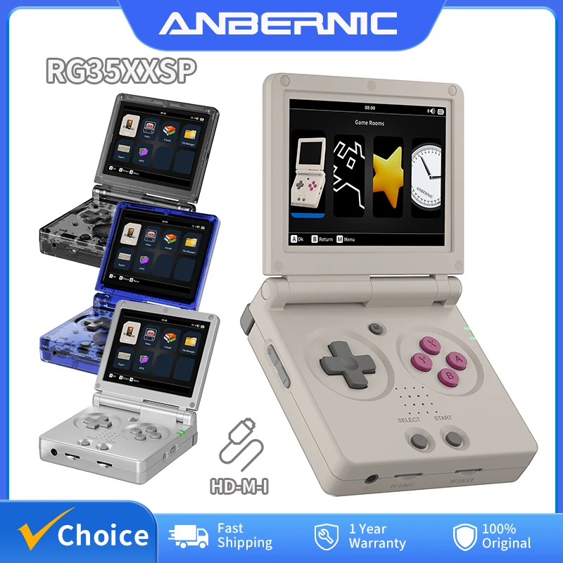 Consola de Juegos Portátil Plegable con Pantalla IPS de 3.5 Pulgadas, Basada en Linux, con WiFi, CPU de Cuatro Núcleos a 1.5GHz, 1GB de RAM y 3300mAh, para RG35XXSP