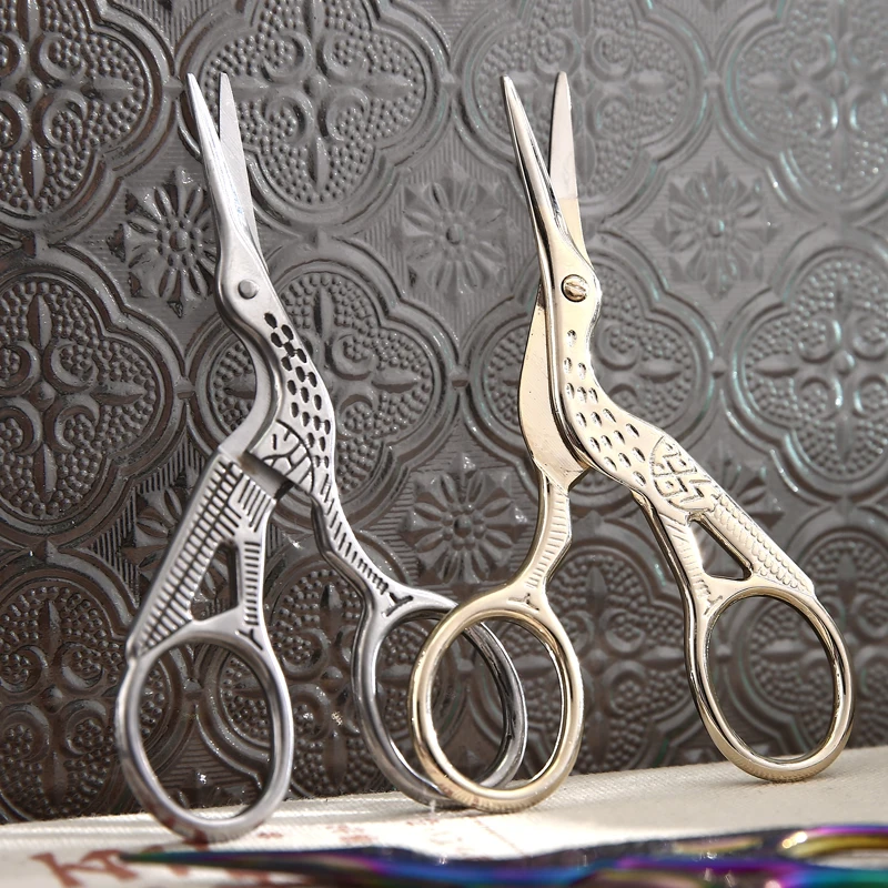 Scissors stainless steel sewing art suitable for daily cutting embroidery craft works soft handle portable stationery