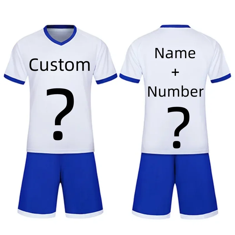 Custom Football Jersey Youth Set Mens Boys Short Sleeve Solid Color Soccer Jerseys Child Breathable Football