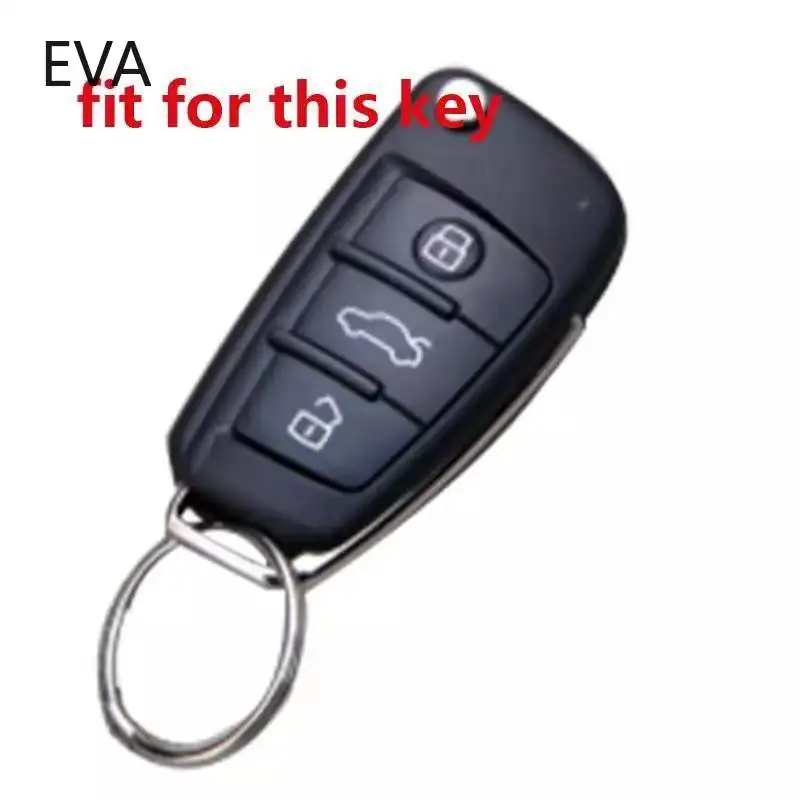 Silicone Car Key Cover for Audi A1 A3 A4 A5 A6 A7 A8 R8 Tt S5 S6 S7 S8 Sq5 Q5 Q7 Rs5 Fold Flip Remote Keychain Case Fob key case key case cover